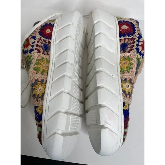 Free People Catch Me If You Can Crochet Flower Sneaker EU 38 US 8 New Colorful - Picture 8 of 9